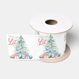 水の色でクリスマスツリーを点灯しよう サテンリボン