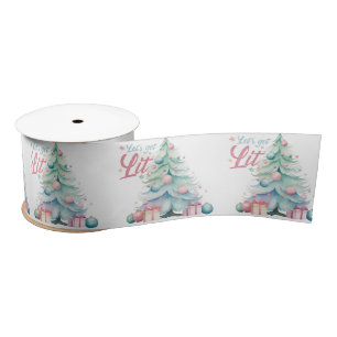 水の色でクリスマスツリーを点灯しよう サテンリボン