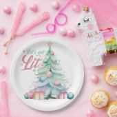 水の色でクリスマスツリーを点灯しよう ペーパープレート (パーティー)