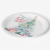 水の色でクリスマスツリーを点灯しよう ペーパープレート (アングル)