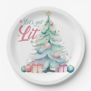 水の色でクリスマスツリーを点灯しよう ペーパープレート