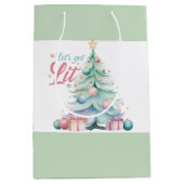 水の色でクリスマスツリーを点灯しよう ミディアムペーパーバッグ (正面)