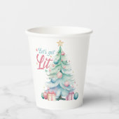 水の色でクリスマスツリーを点灯しよう 紙コップ (正面)