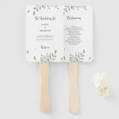 水の色でミニマルな緑結婚のフローラ ハンドファン (正面&裏面)