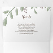 水の色でミニマルな緑結婚のフローラ 三つ折り招待状 (内部最初)