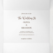 水の色でミニマルな緑結婚のフローラ 三つ折り招待状 (内部中)