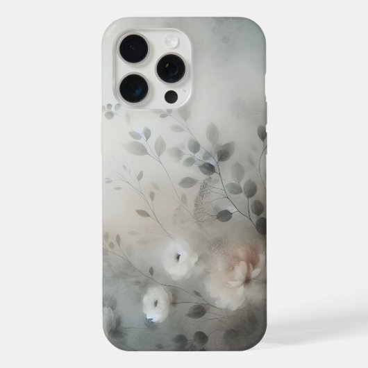 水の色で美しく消色した花の囁き iPhoneケース (裏面)
