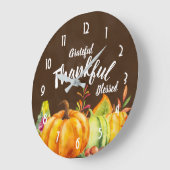 水の色で賛美感謝のカボチャ ラージ壁時計 (傾斜)