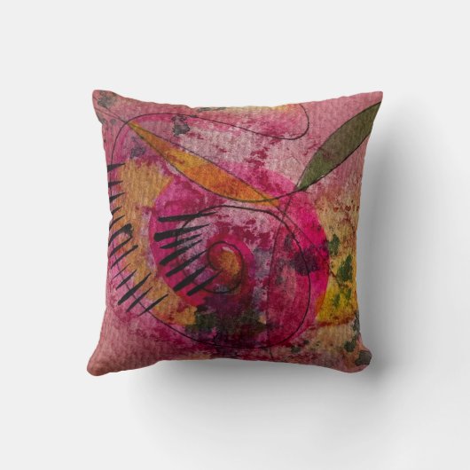 水の色とインク抽象芸術美絵画しい芸術 クッション (裏面)