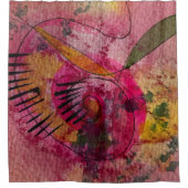 水の色とインク抽象芸術美絵画しい芸術 シャワーカーテン (正面)