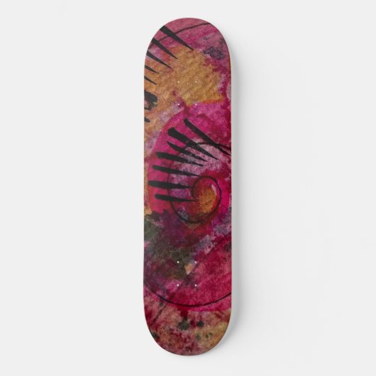 水の色とインク抽象芸術美絵画しい芸術 スケートボード (正面)