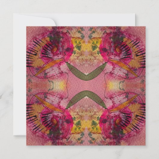 水の色とインク抽象芸術美絵画しい芸術 ノートカード (正面)