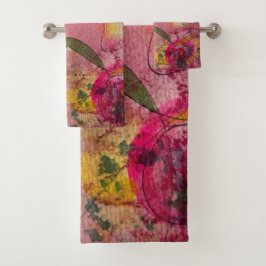 水の色とインク抽象芸術美絵画しい芸術 バスタオルセット