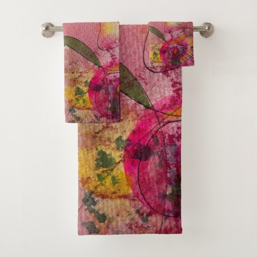 水の色とインク抽象芸術美絵画しい芸術 バスタオルセット (インサイチュ)