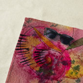 水の色とインク抽象芸術美絵画しい芸術 ビーチタオル (インサイチュ)