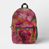 水の色とインク抽象芸術美絵画しい芸術 プリントバックパック (正面)