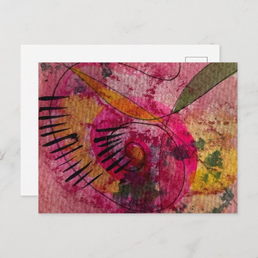 水の色とインク抽象芸術美絵画しい芸術 ポストカード (正面/裏面)