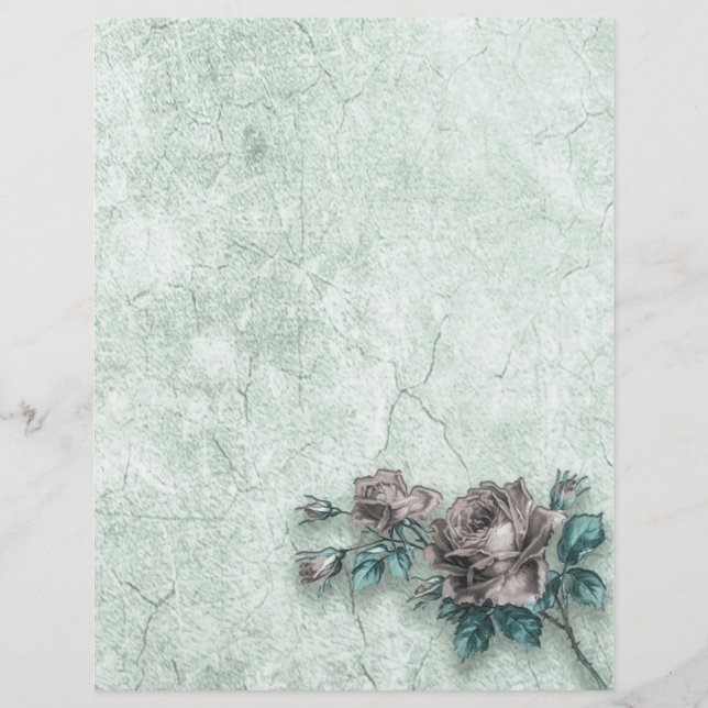 水の色とバラ レターヘッド (正面)