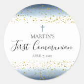 水の色とホイルフェイク詳細第1聖餐式 ラウンドシール (正面)