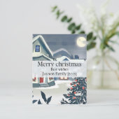 水の色と明メリーるいクリスマエレガントスかわいい シーズンカード (スタンド正面)