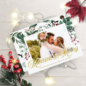 水の色と結婚したメリークリスマスの写真 招待状