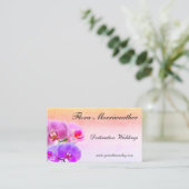 水の色と蘭のイベントスタイル美しいデザイン 名刺 (スタンド正面)