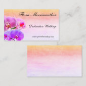 水の色と蘭のイベントスタイル美しいデザイン 名刺 (正面/裏面)