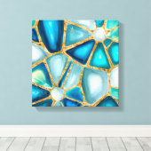 水の色と金ゴールドのセル – 海 キャンバスプリント (インサイチュ (ウッドフロア))