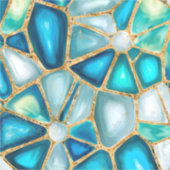 水の色と金ゴールドのセル – 海 シール (正面)