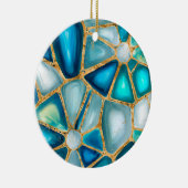 水の色と金ゴールドのセル – 海 セラミックオーナメント (右)