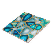 水の色と金ゴールドのセル – 海 タイル (側面)