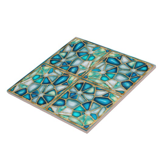 水の色と金ゴールドのセル – 海- quatroフレーム タイル (側面)