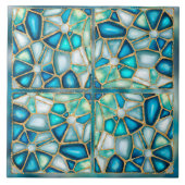 水の色と金ゴールドセル – 海- quatro タイル (正面)