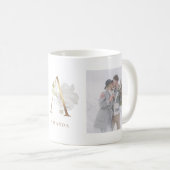 水の色と金ゴールド | 2つのフォトレターAモノグラム コーヒーマグカップ (正面右)