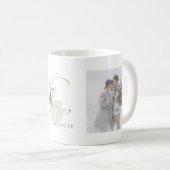 水の色と金ゴールド | 2つのフォトレターCモノグラム コーヒーマグカップ (正面右)