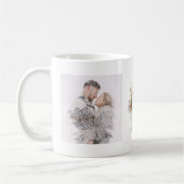 水の色と金ゴールド | 2つのフォトレターCモノグラム コーヒーマグカップ (左)