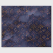 水の色と銅のダマスクのパターン ラッピングペーパー (フラット)