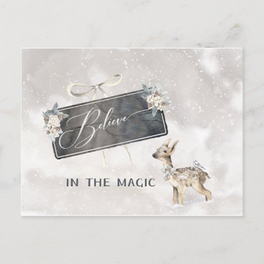 水の色におしゃれな、愛らしい森の風景 シーズンポストカード (正面)