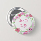 水の色になる叔母フローラ赤ちゃんシャワー 缶バッジ (正面&裏面)