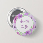 水の色になる叔母フローラ赤ちゃんシャワー 缶バッジ (正面&裏面)