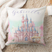 水の色のおとぎ話テーマ城&キャリッジ クッション (ブランケット)