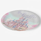 水の色のおとぎ話テーマ城&キャリッジ ペーパープレート (アングル)