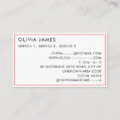 水の色のおもちゃベビーシッター託児デイサービスナニー 名刺 (裏面)