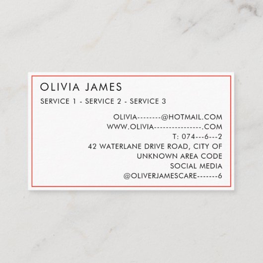 水の色のおもちゃベビーシッター託児デイサービスナニー 名刺 (裏面)