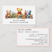 水の色のおもちゃベビーシッター託児デイサービスナニー 名刺 (正面/裏面)