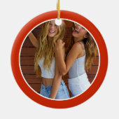 水の色のお洒落フリダカホとカスタム写真 セラミックオーナメント (裏面)