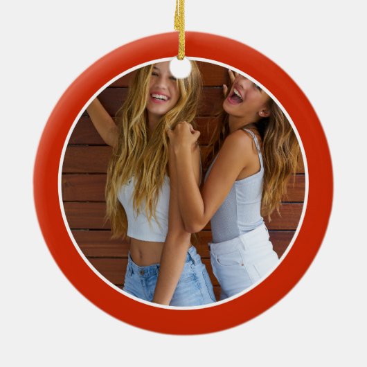 水の色のお洒落フリダカホとカスタム写真 セラミックオーナメント (裏面)