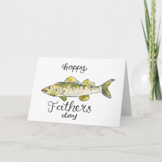 水の色のお父さんの日用カード サンキューカード (正面)