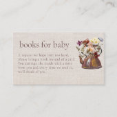 水の色のお茶フローラ本の赤ちゃんシャワー エンクロージャーカード (正面)