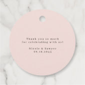 水の色のかわいらし庭の花ありがとう フェイバータグ (裏面)